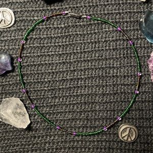 New Green Beaded Choker Necklace